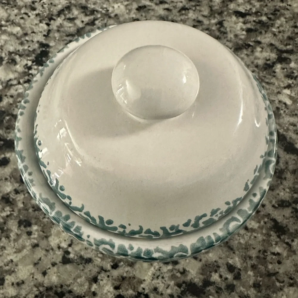 Blue Heart Ceramic Bowl With Lid
